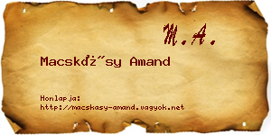 Macskásy Amand névjegykártya